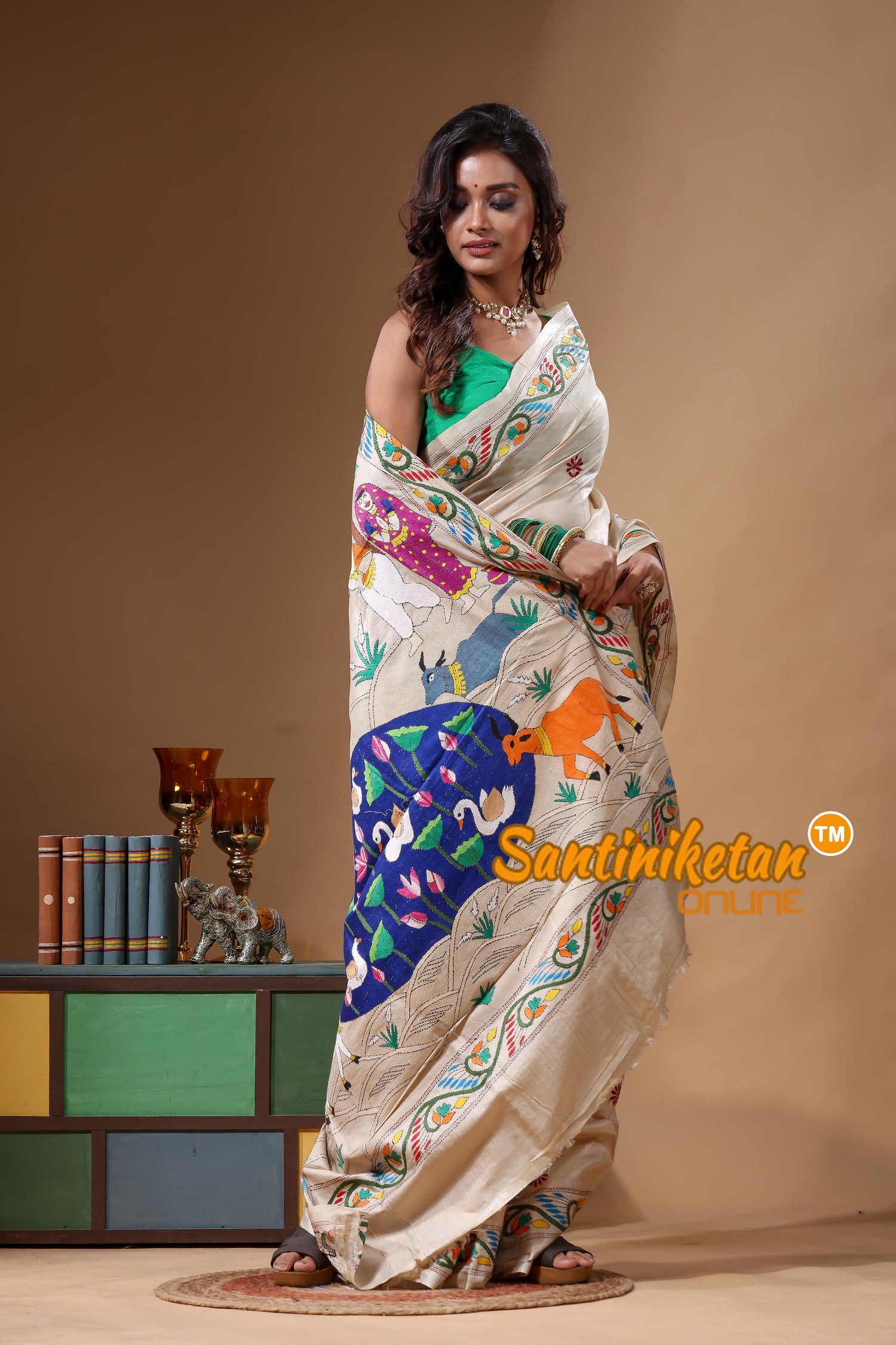 Pure Gachi Tussar Kantha Stitch Saree SN2631710