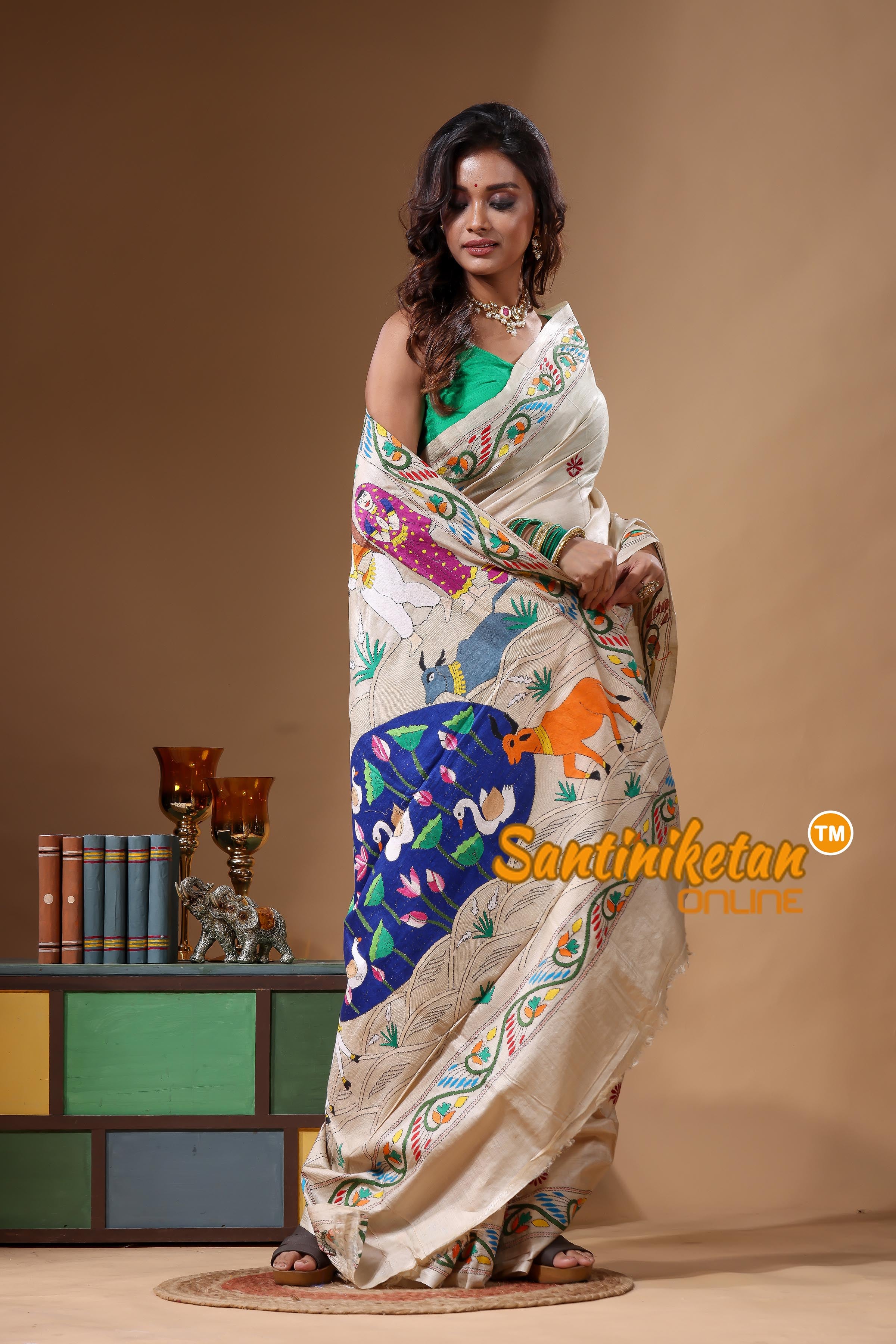 Pure Gachi Tussar Kantha Stitch Saree SN2631710