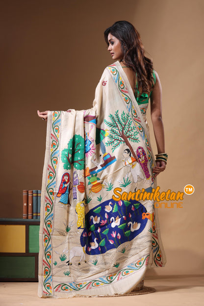 Pure Gachi Tussar Kantha Stitch Saree SN2631710