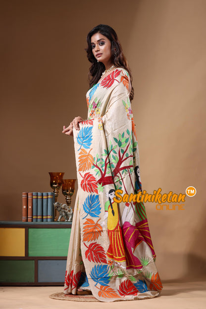 Pure Gachi Tussar Kantha Stitch Saree SN2631716