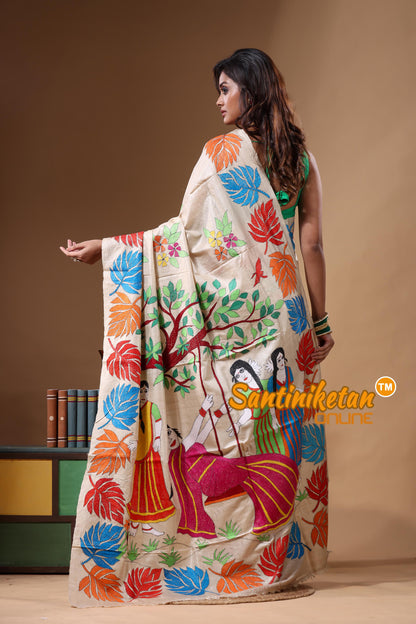 Pure Gachi Tussar Kantha Stitch Saree SN2631716
