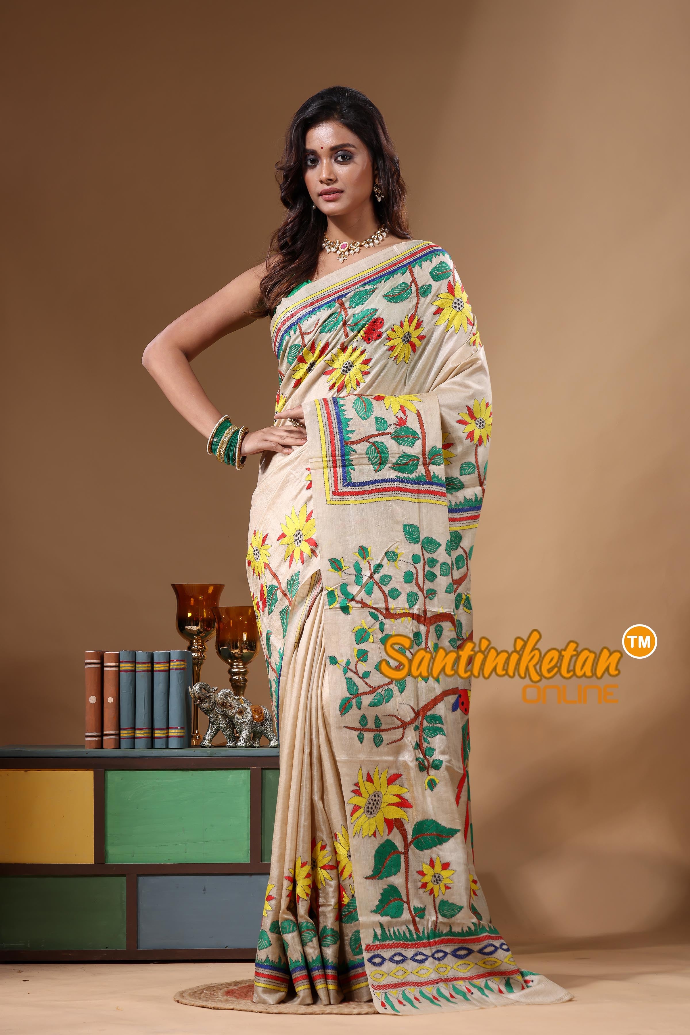 Pure Gachi Tussar Kantha Stitch Saree SN2631728