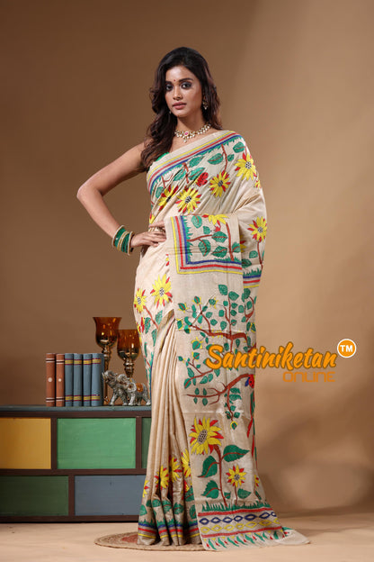 Pure Gachi Tussar Kantha Stitch Saree SN2631728