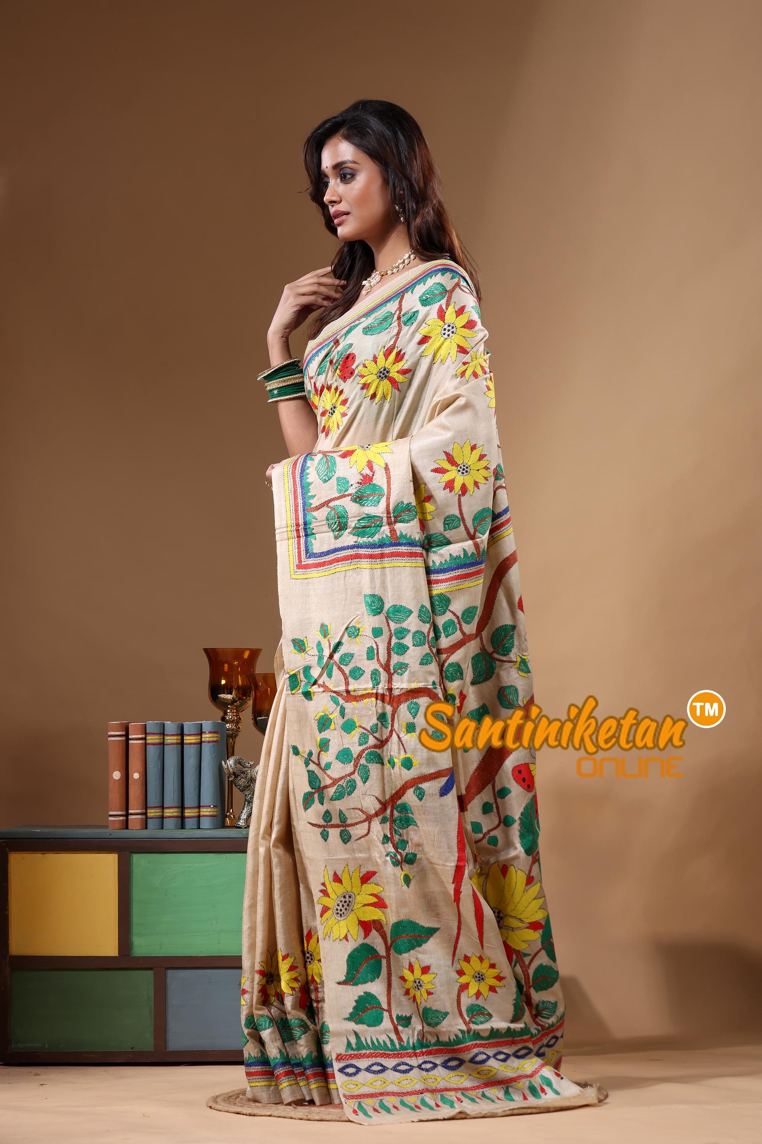 Pure Gachi Tussar Kantha Stitch Saree SN2631728