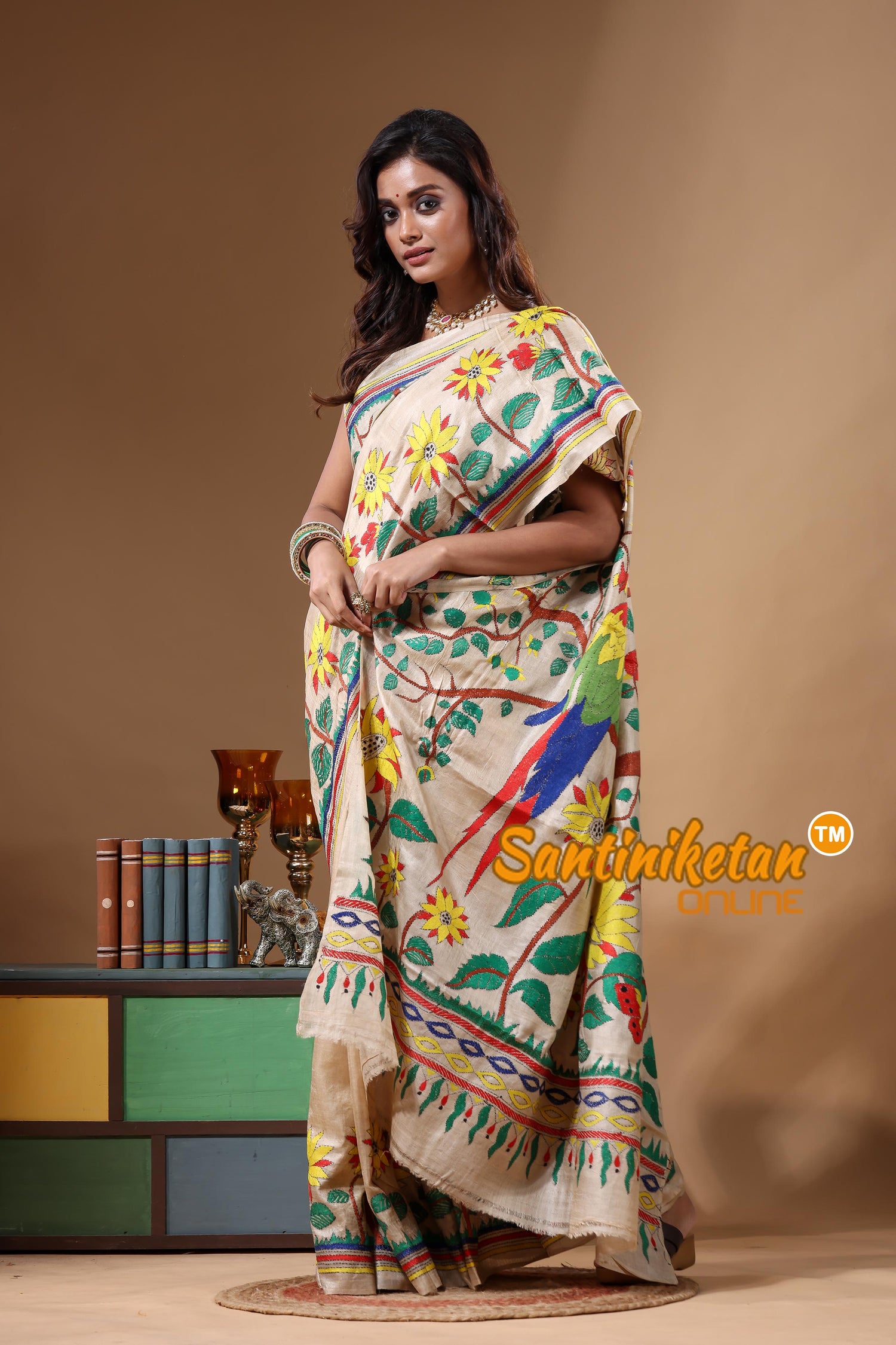 Pure Gachi Tussar Kantha Stitch Saree SN2631728