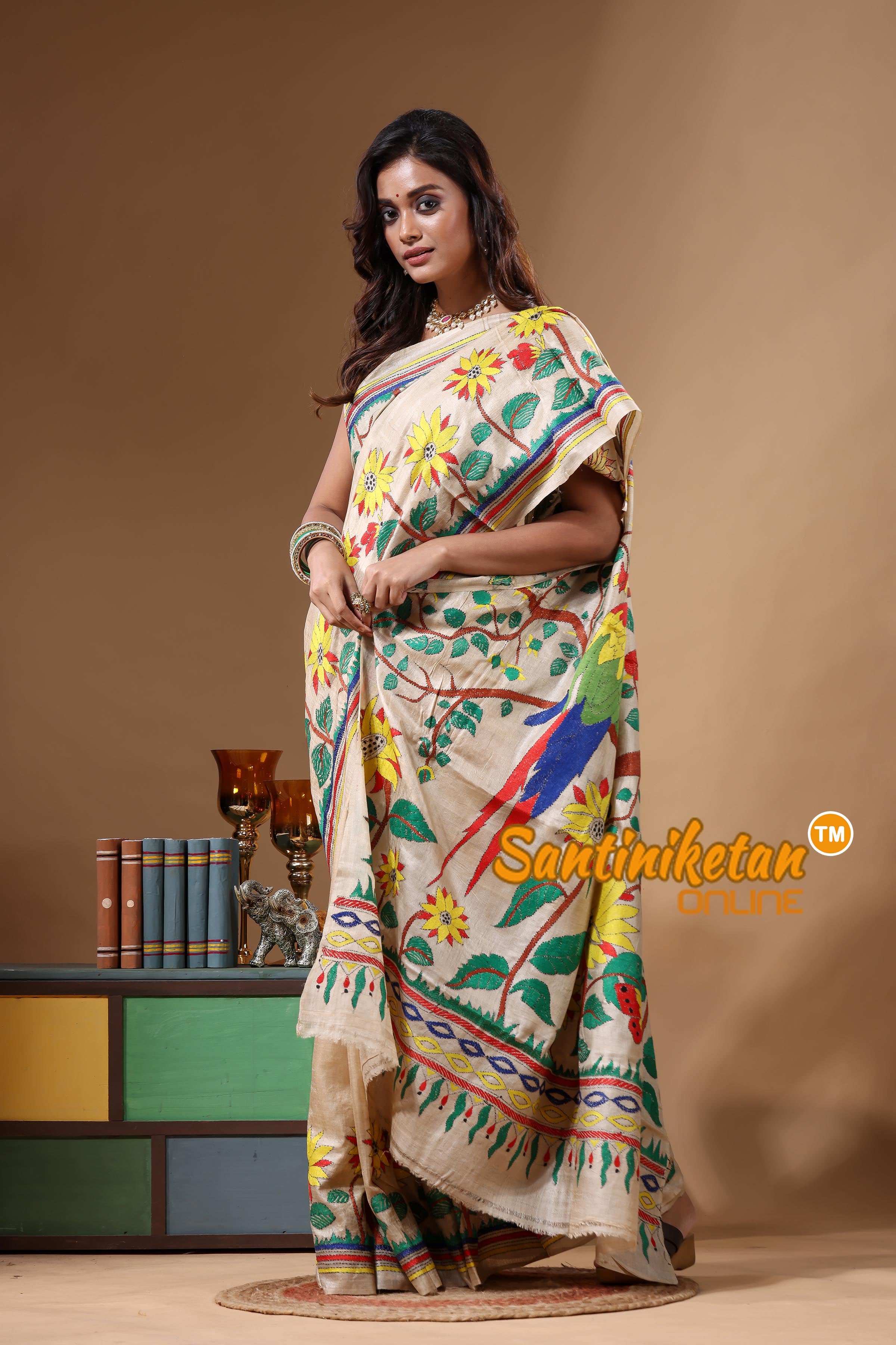 Pure Gachi Tussar Kantha Stitch Saree SN2631728