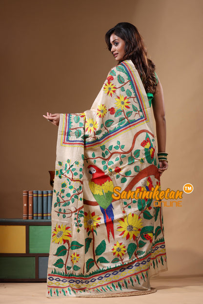 Pure Gachi Tussar Kantha Stitch Saree SN2631728