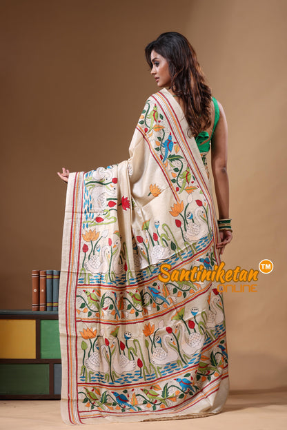 Pure Gachi Tussar Kantha Stitch Saree SN2631734