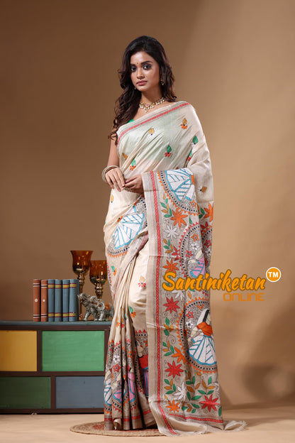 Pure Gachi Tussar Kantha Stitch Saree SN2631740