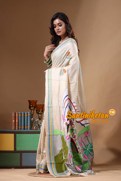 Pure Gachi Tussar Kantha Stitch Saree SN2631752