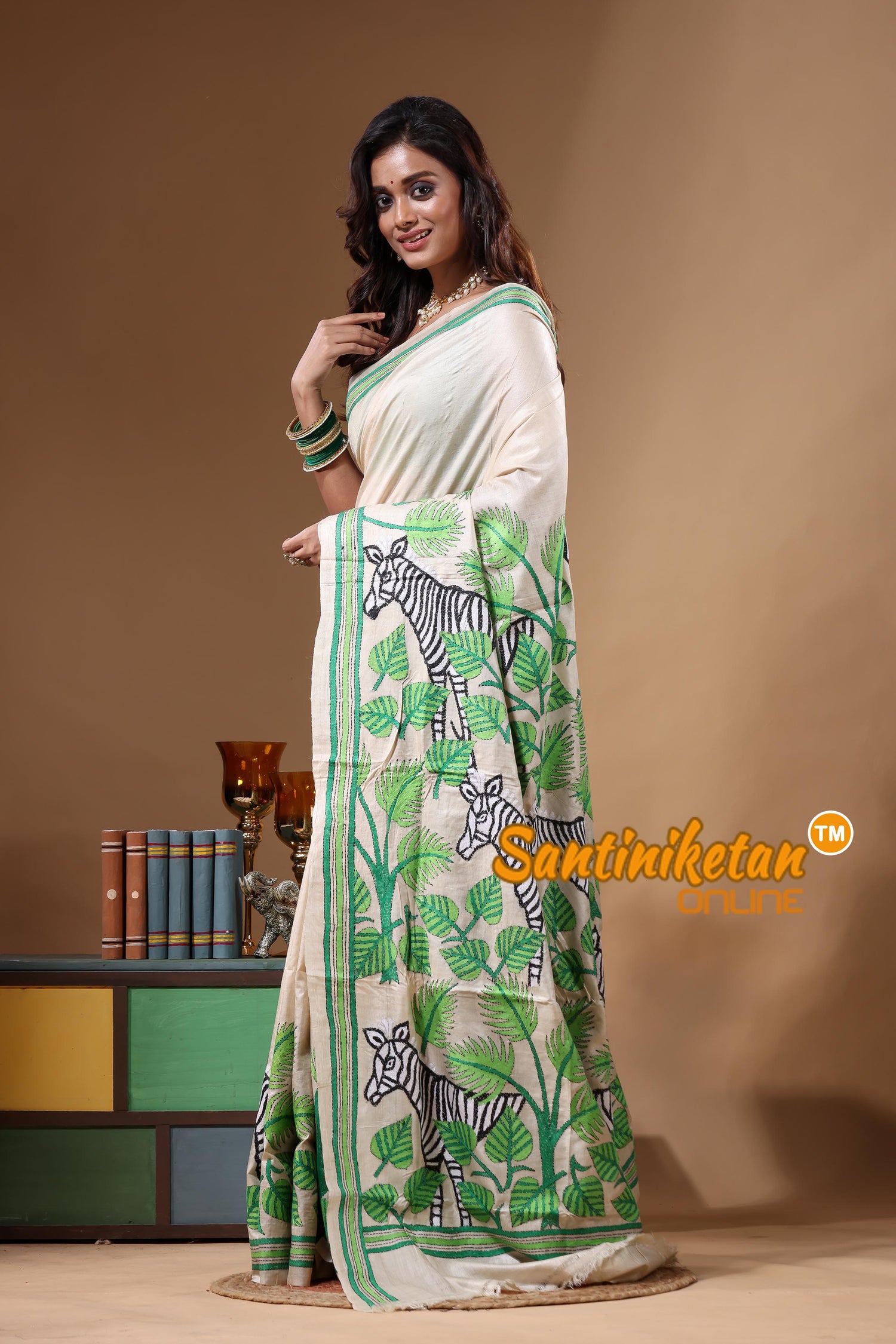 Pure Gachi Tussar Kantha Stitch Saree SN2631758
