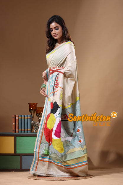 Pure Gachi Tussar Kantha Stitch Saree SN2631764