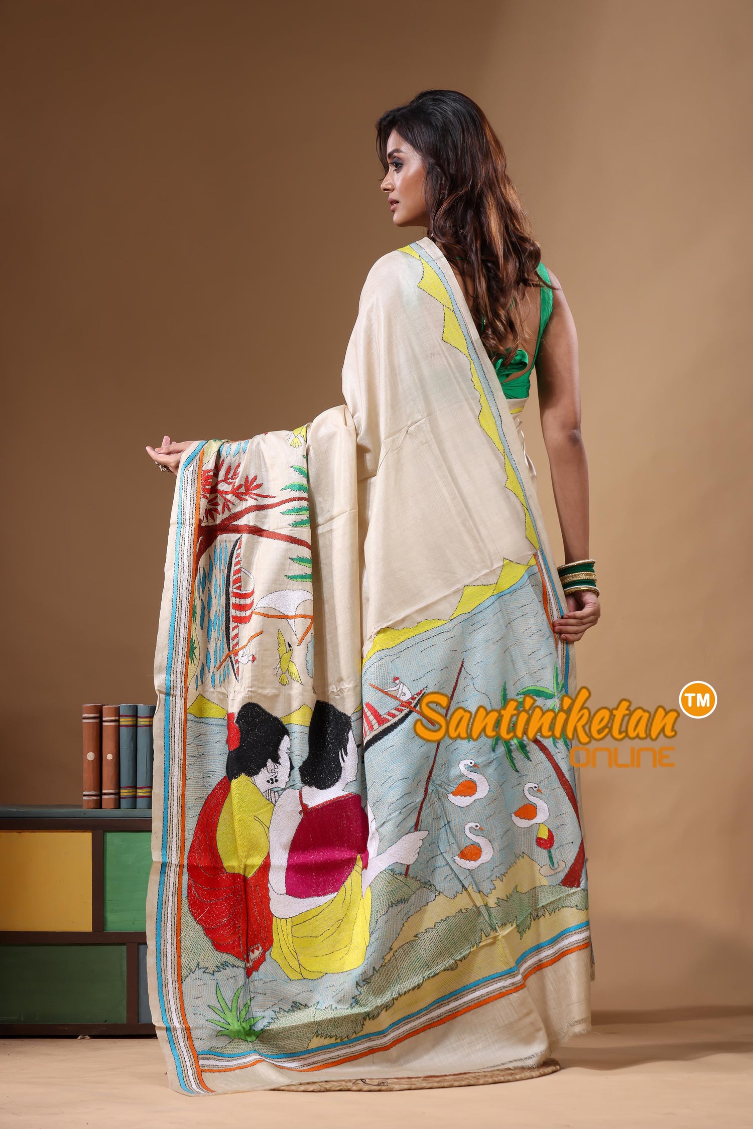 Pure Gachi Tussar Kantha Stitch Saree SN2631764