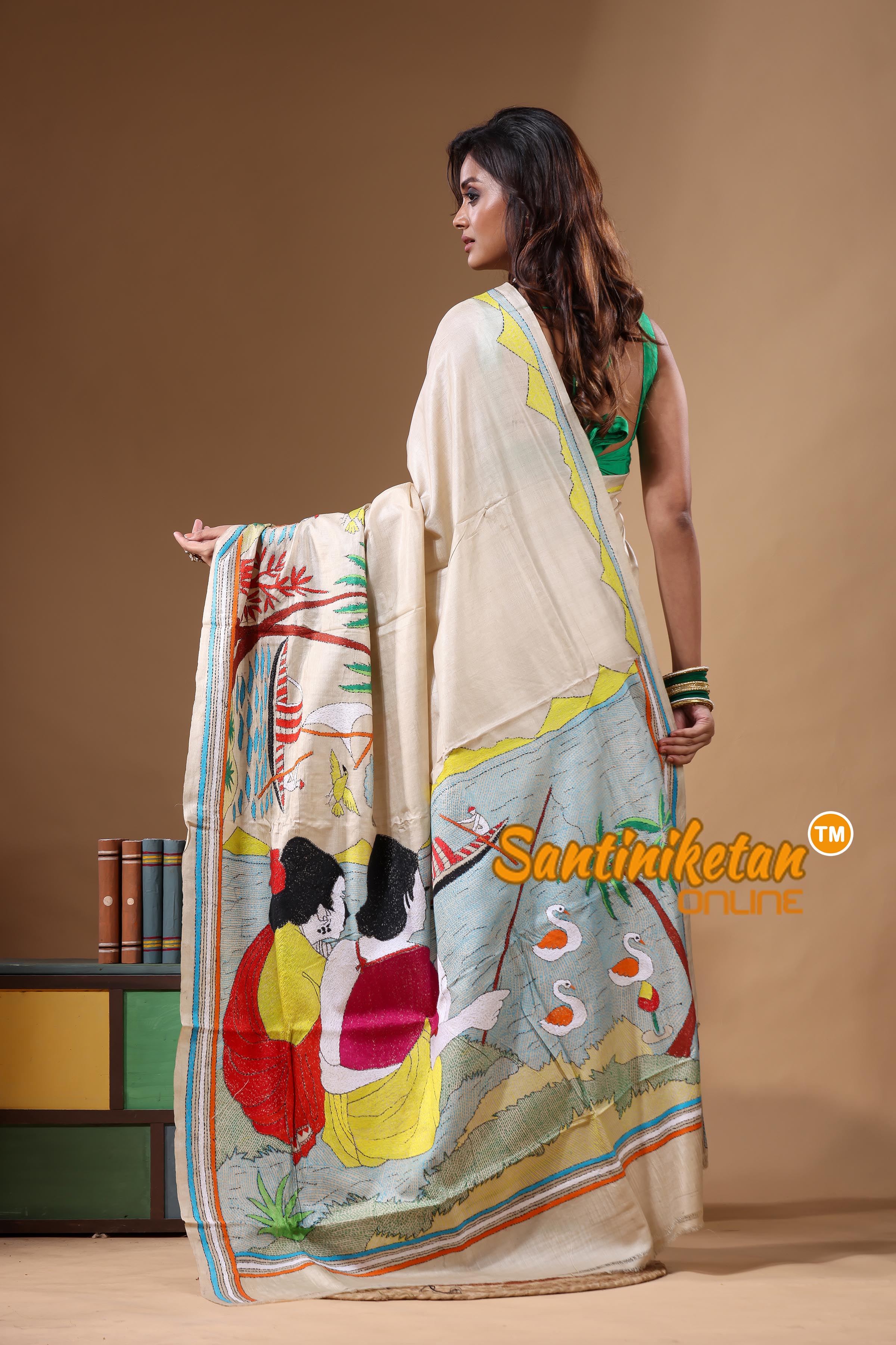 Pure Gachi Tussar Kantha Stitch Saree SN2631764