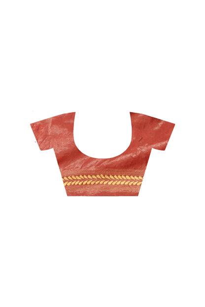 Marron Bangalore Silk Kantha Stitch Saree SN2631792