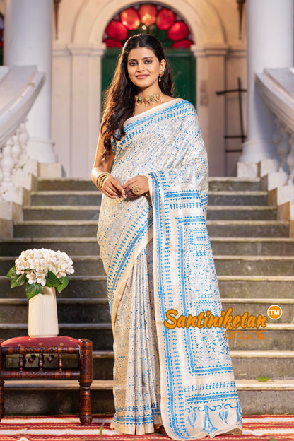 Pure Gachi Tussar Silk Kantha Stitch Saree SN2631803