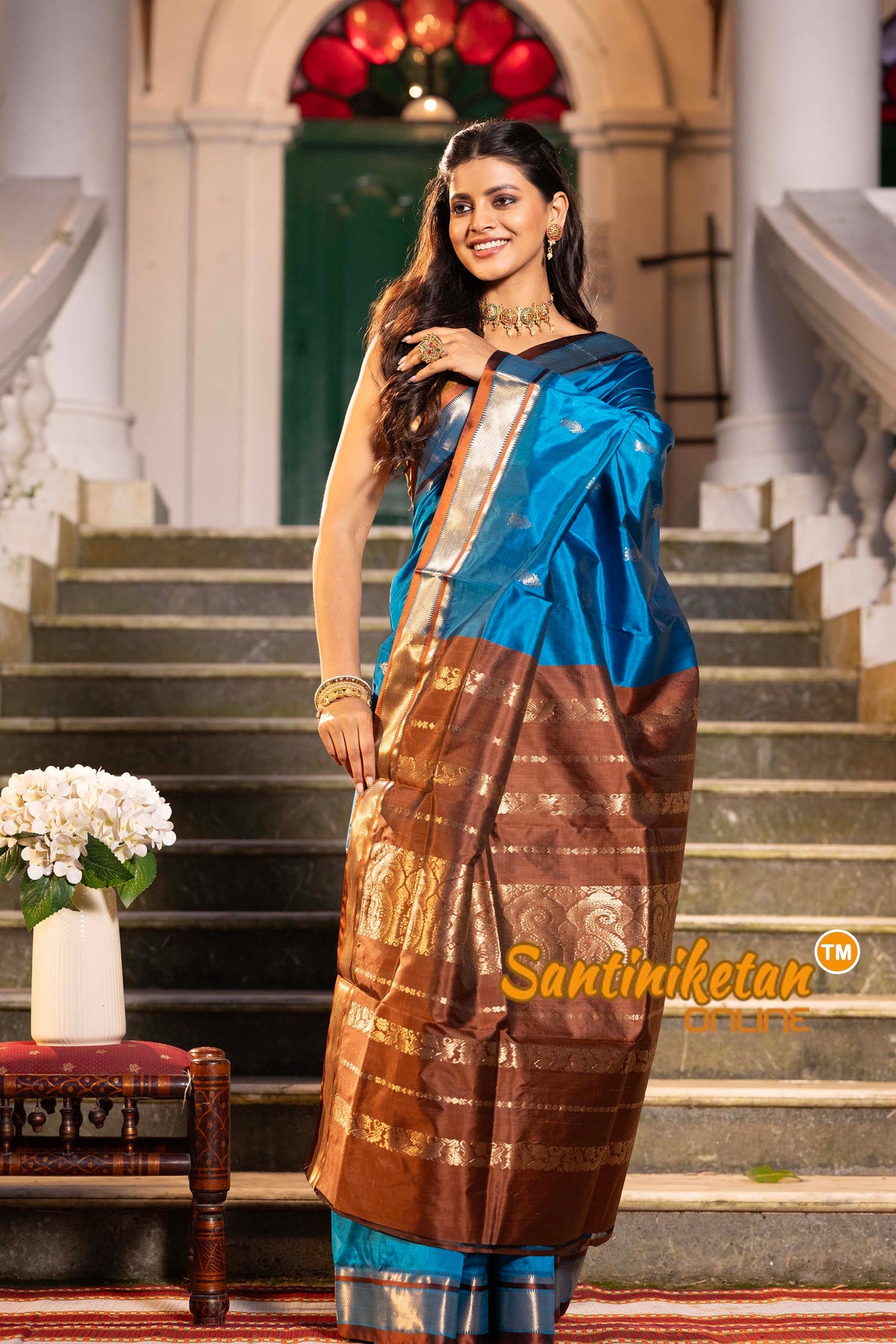 Kanjivaram Design Garad Silk Saree with Blouse SN2631821