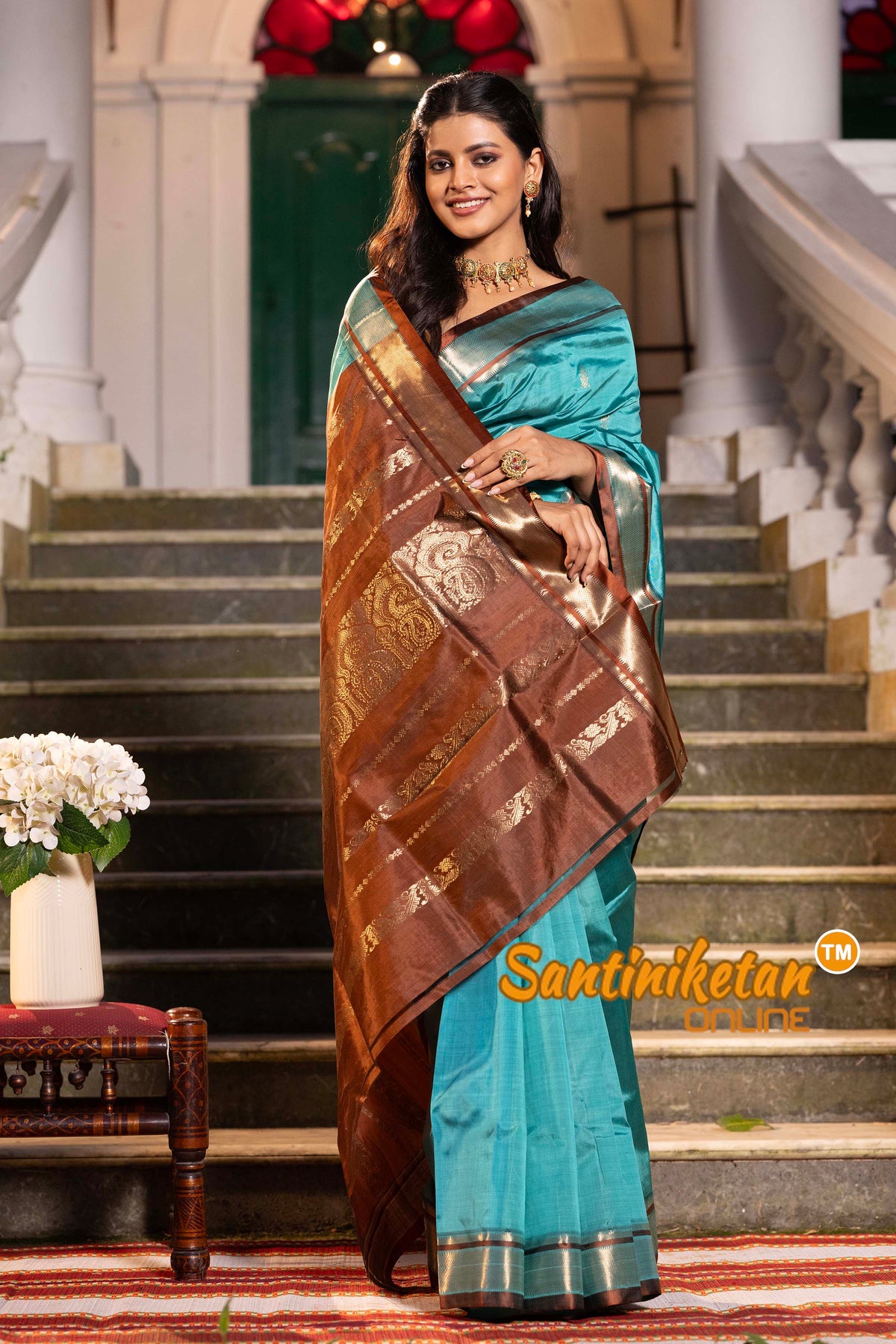 Kanjivaram Design Garad Silk Saree with Blouse SN2631827