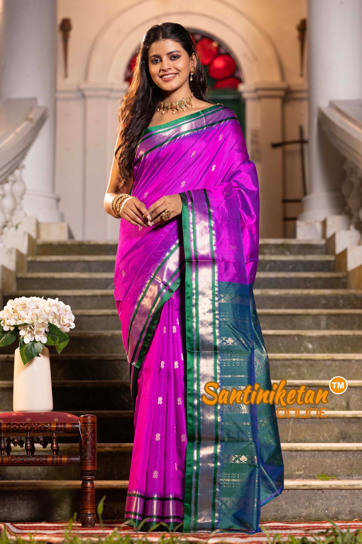 Kanjivaram Design Garad Silk Saree with Blouse SN2631857
