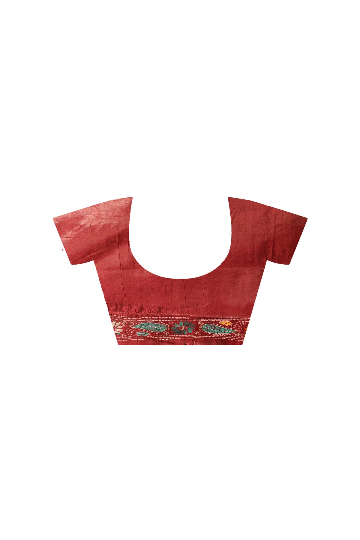 Maroon Bangalore Silk Kantha Stitch Saree SN2631875