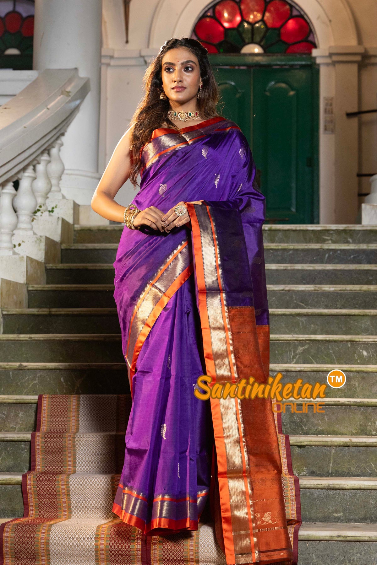Kanjivaram Design Garad Silk Saree with Blouse SN2631958