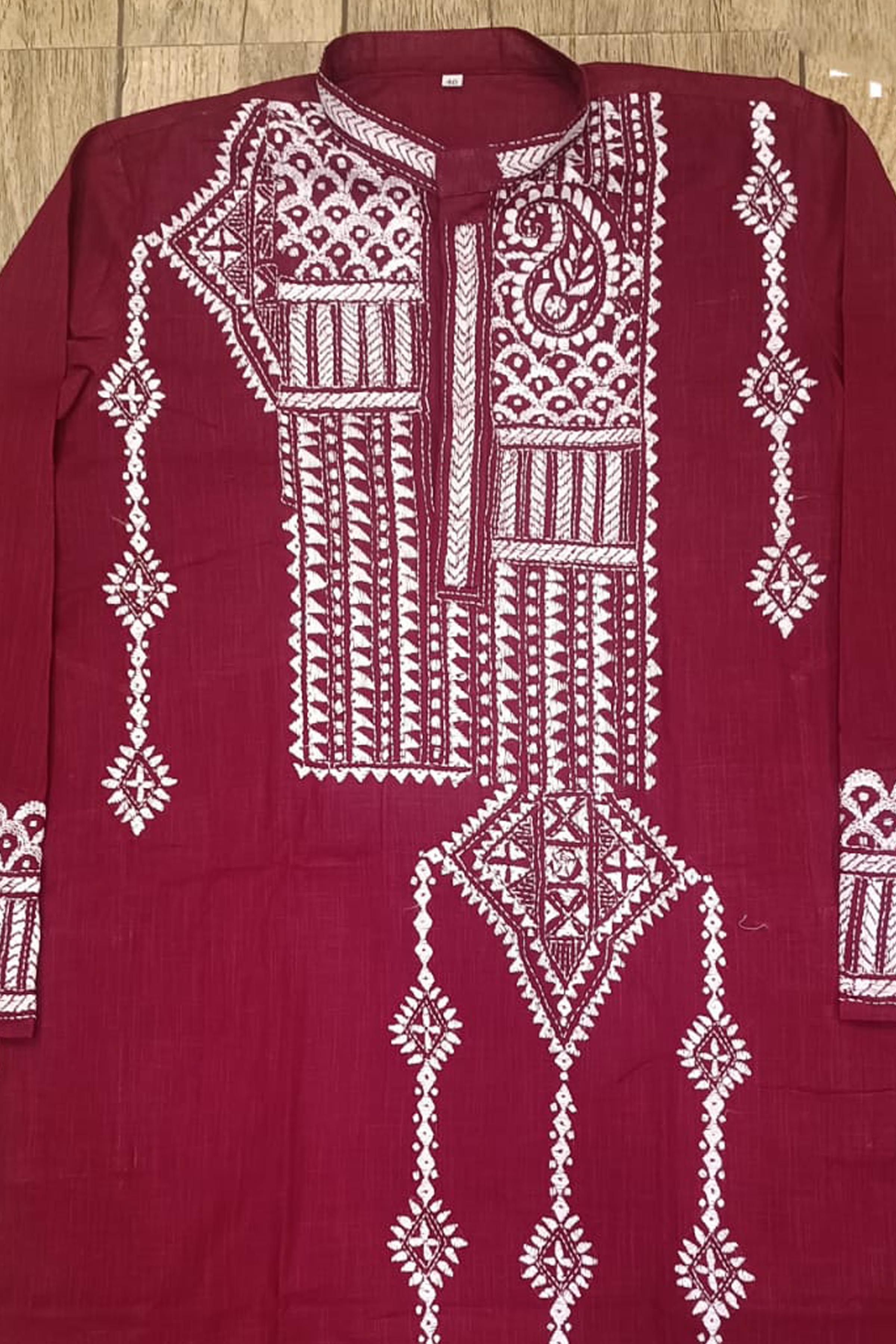Cotton Kantha Stitch (Hand Embroidery) Panjabi