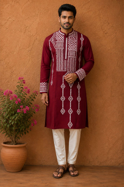 Cotton Kantha Stitch (Hand Embroidery) Panjabi