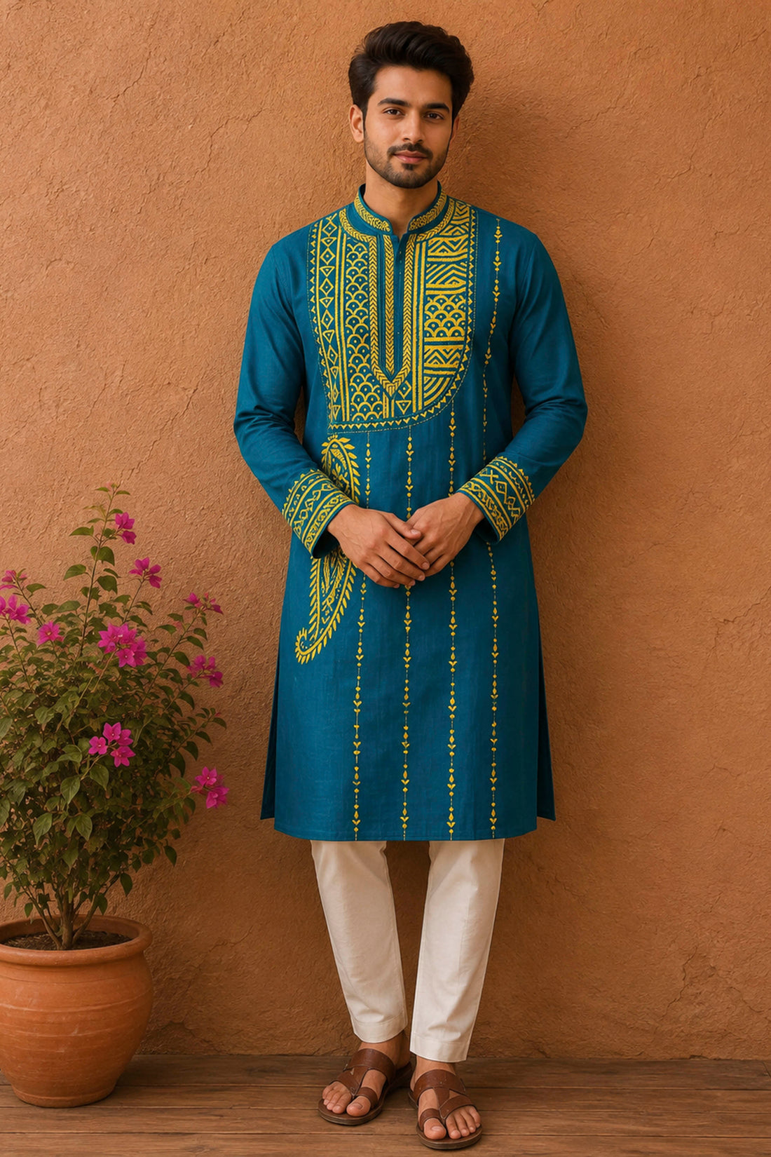 Cotton Kantha Stitch (Hand Embroidery) Panjabi