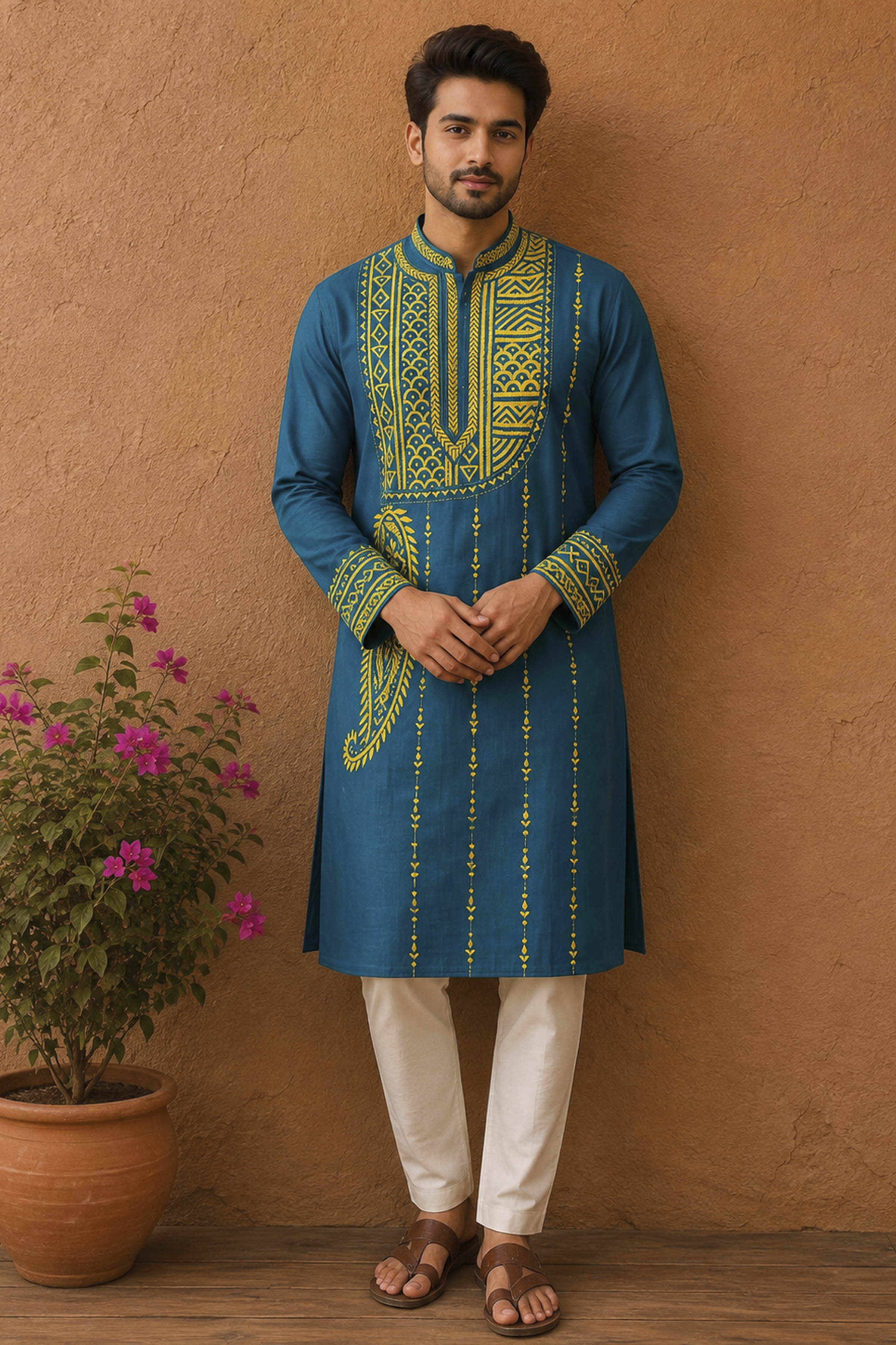 Cotton Kantha Stitch (Hand Embroidery) Panjabi