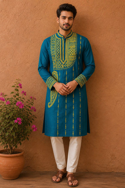 Cotton Kantha Stitch (Hand Embroidery) Panjabi