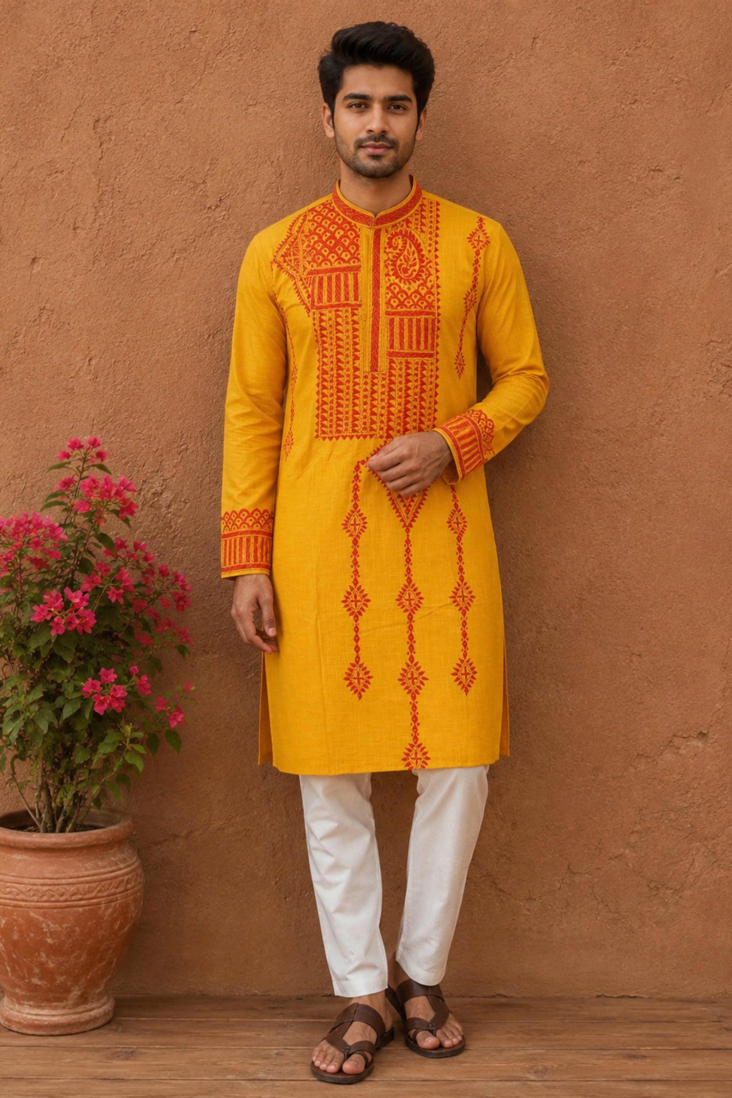 Cotton Kantha Stitch (Hand Embroidery) Panjabi
