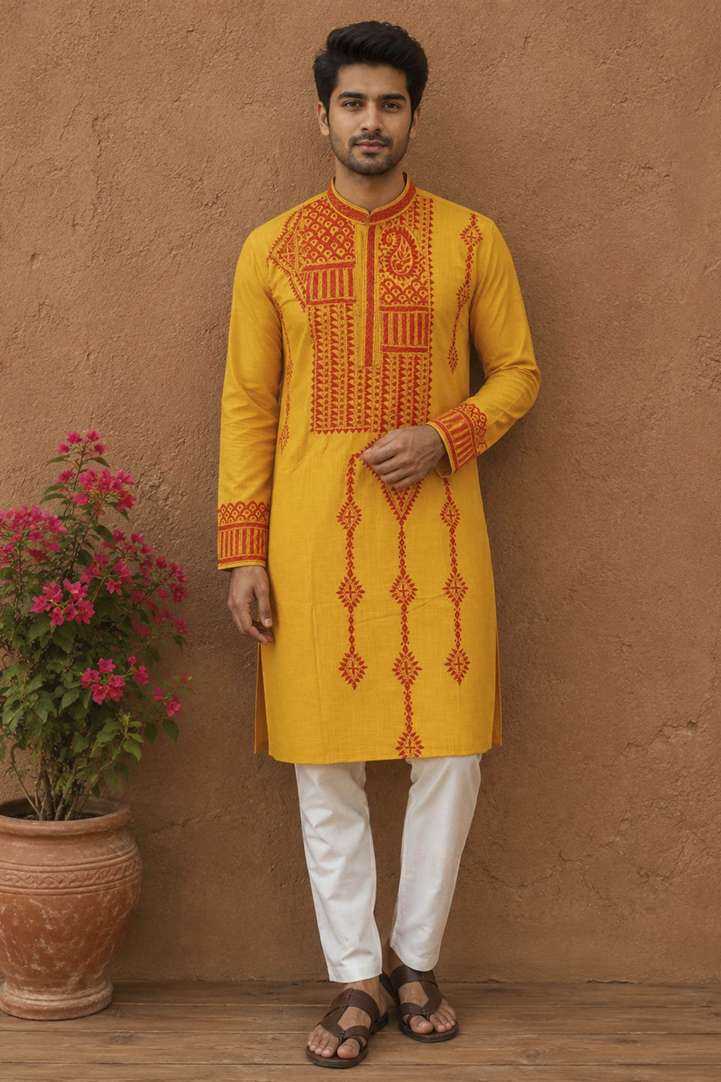 Cotton Kantha Stitch (Hand Embroidery) Panjabi