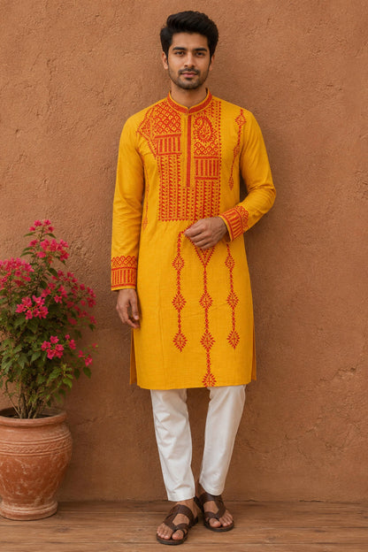 Cotton Kantha Stitch (Hand Embroidery) Panjabi