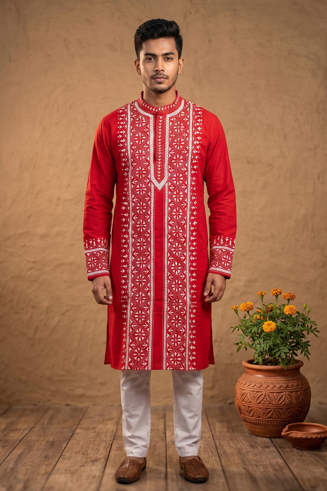 Cotton Kantha Stitch (Hand Embroidery) Panjabi