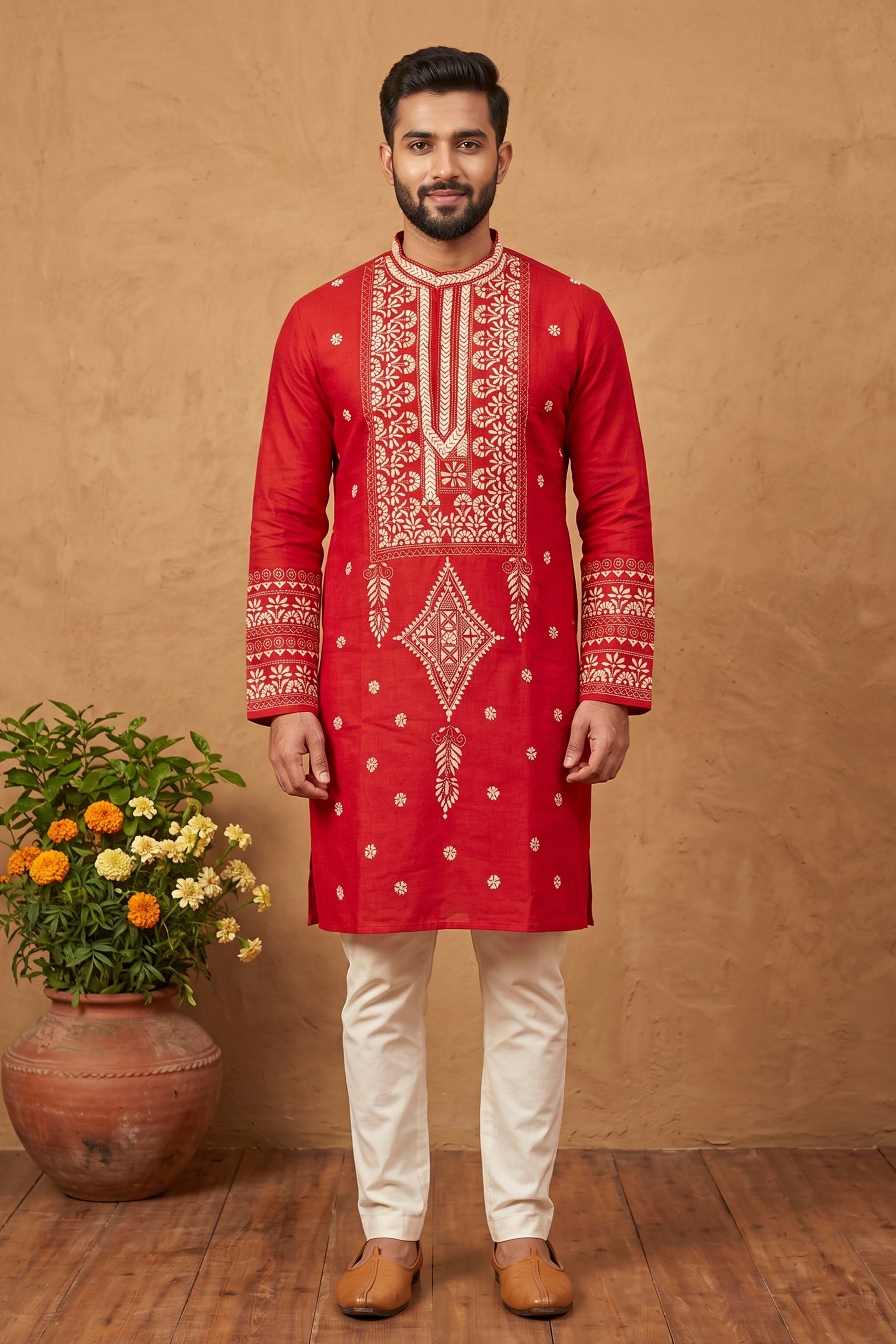 Cotton Kantha Stitch (Hand Embroidery) Panjabi