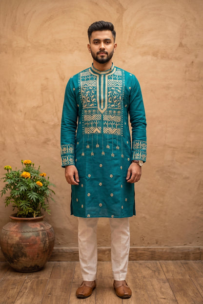 Cotton Kantha Stitch (Hand Embroidery) Panjabi