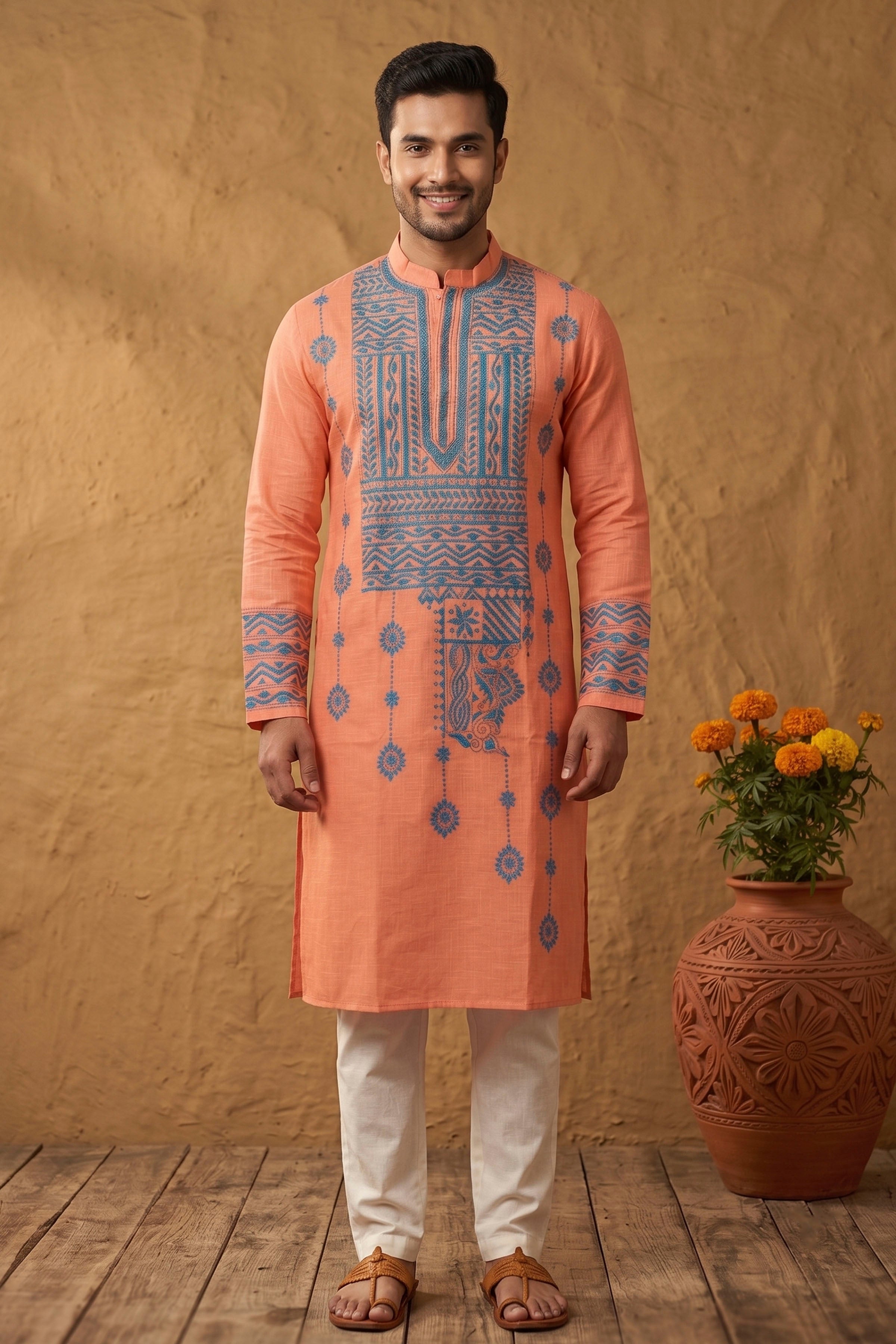 Cotton Kantha Stitch (Hand Embroidery) Panjabi
