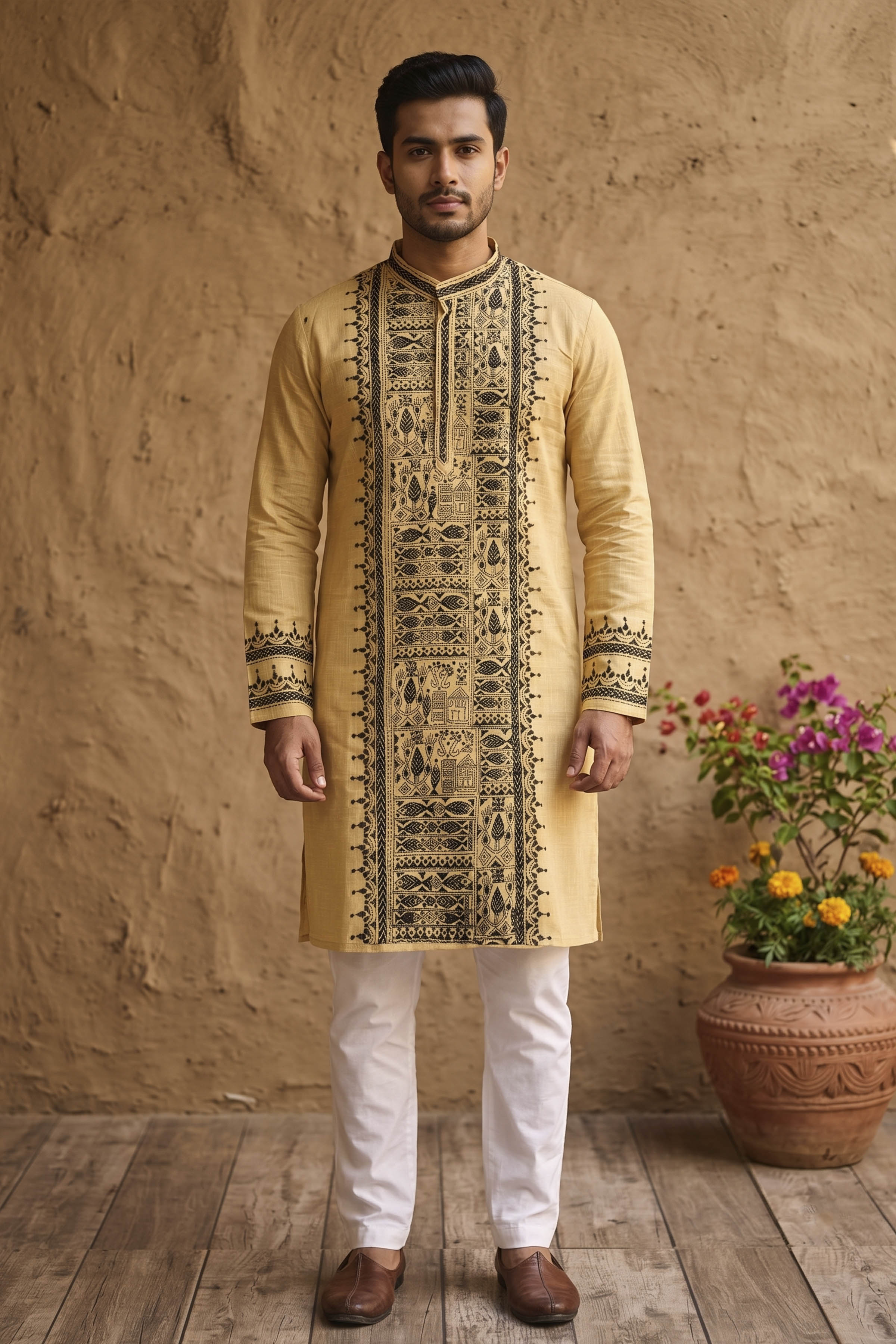 Cotton Kantha Stitch (Hand Embroidery) Panjabi