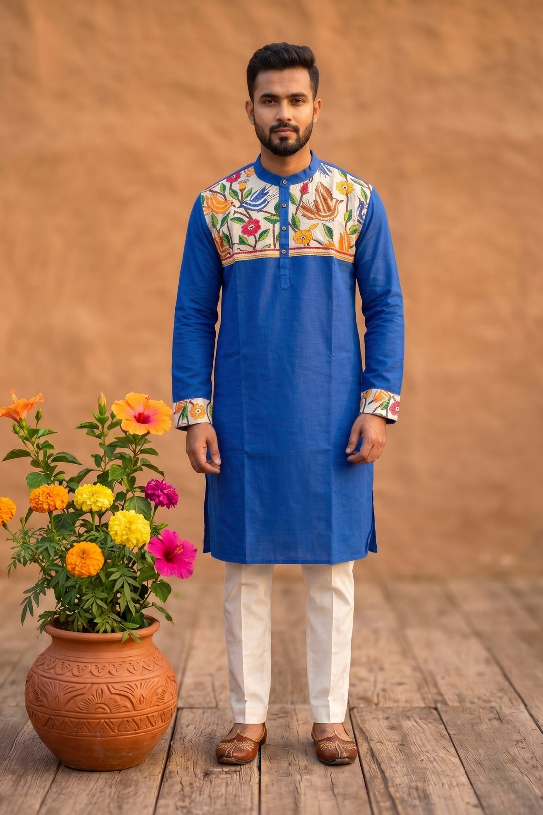 Cotton Kantha Stitch (Hand Embroidery) Panjabi