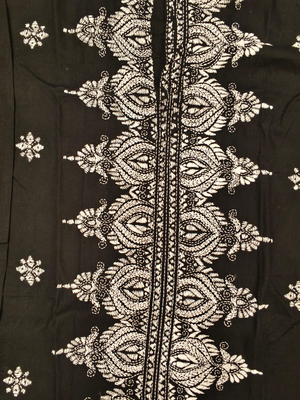 Black Cotton Kantha Stitch (Hand Embroidery) Panjabi KP26402