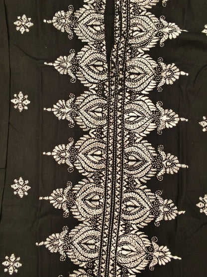 Black Cotton Kantha Stitch (Hand Embroidery) Panjabi KP26402