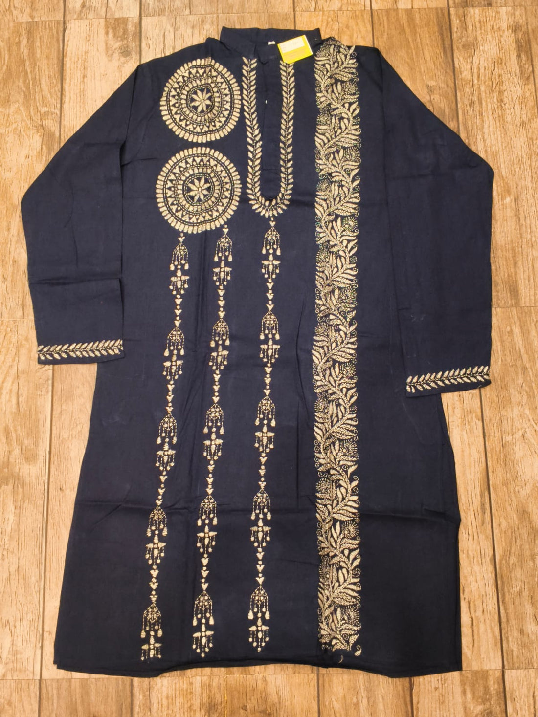 Black Cotton Kantha Stitch (Hand Embroidery) Panjabi KP26405
