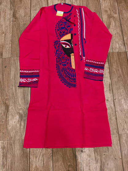 Rani Color Cotton Kantha Stitch (Hand Embroidery) Panjabi KP26425
