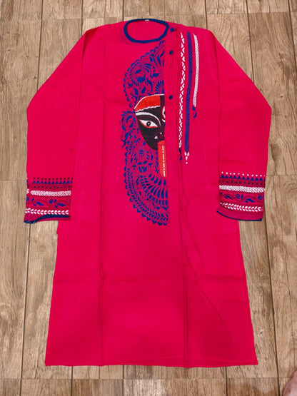 Rani Color Cotton Kantha Stitch (Hand Embroidery) Panjabi KP26433