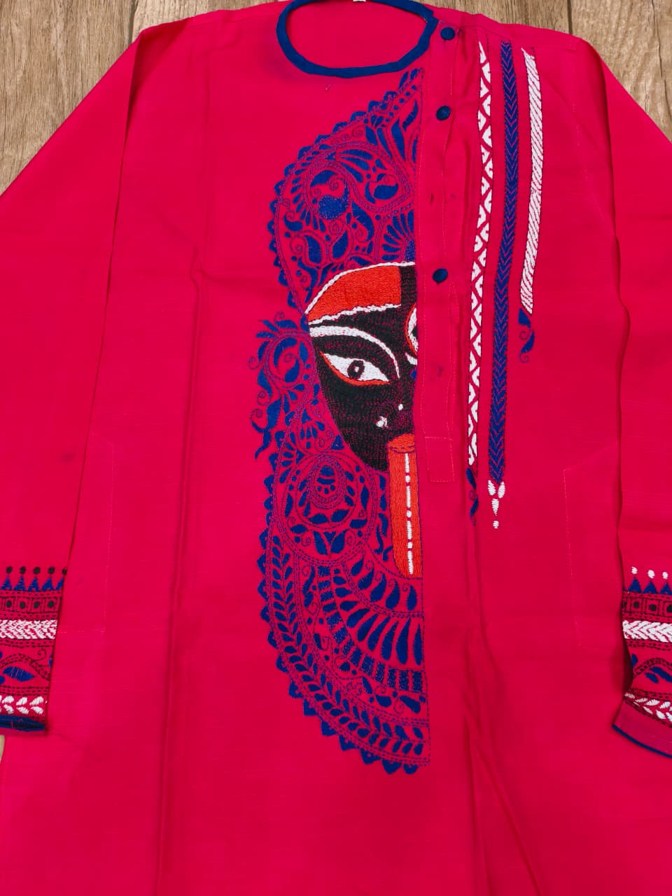 Rani Color Cotton Kantha Stitch (Hand Embroidery) Panjabi KP26433