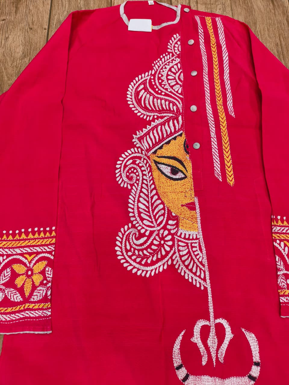 Rani Color Cotton Kantha Stitch (Hand Embroidery) Panjabi KP26434