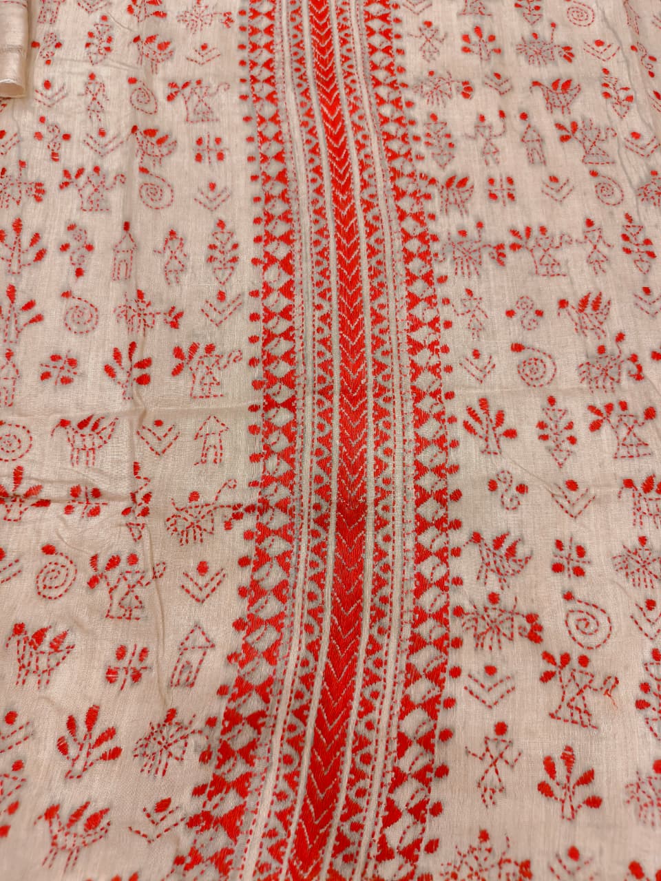 Beige Pure Tussar with Kantha Work (Hand Embroidery) Panjabi KP26440