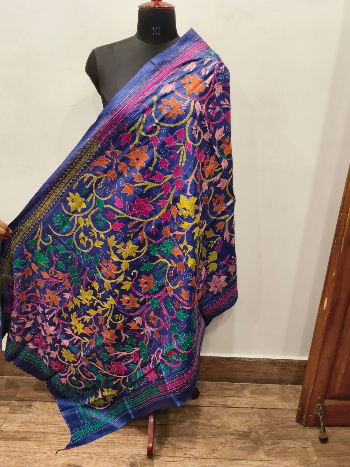 Pure Tussar Kantha Stitch Dupatta SN26KD59