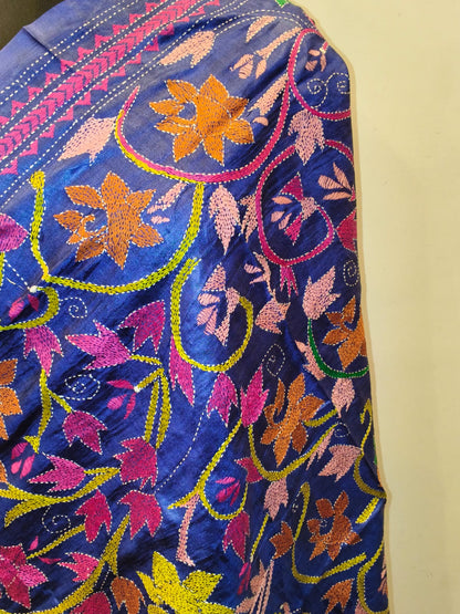 Pure Tussar Kantha Stitch Dupatta SN26KD59