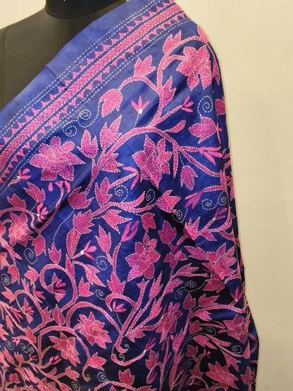 Pure Tussar Kantha Stitch Dupatta SN26KD61